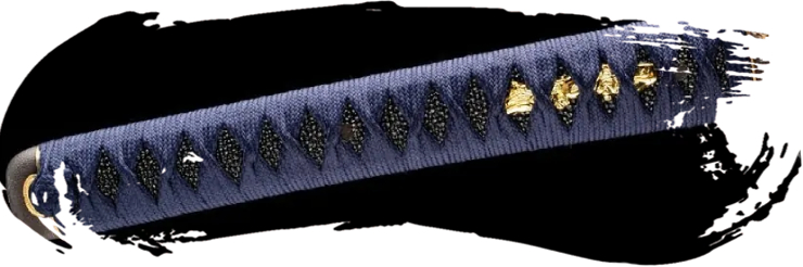 Tsuka con seda azul y samegawa auténtica